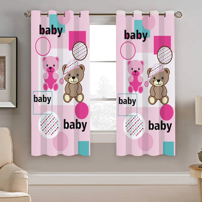 پرده نیروانا طرح خرسک کودک مدل هازان کد 8812 سایز 140×200 سانتی متر