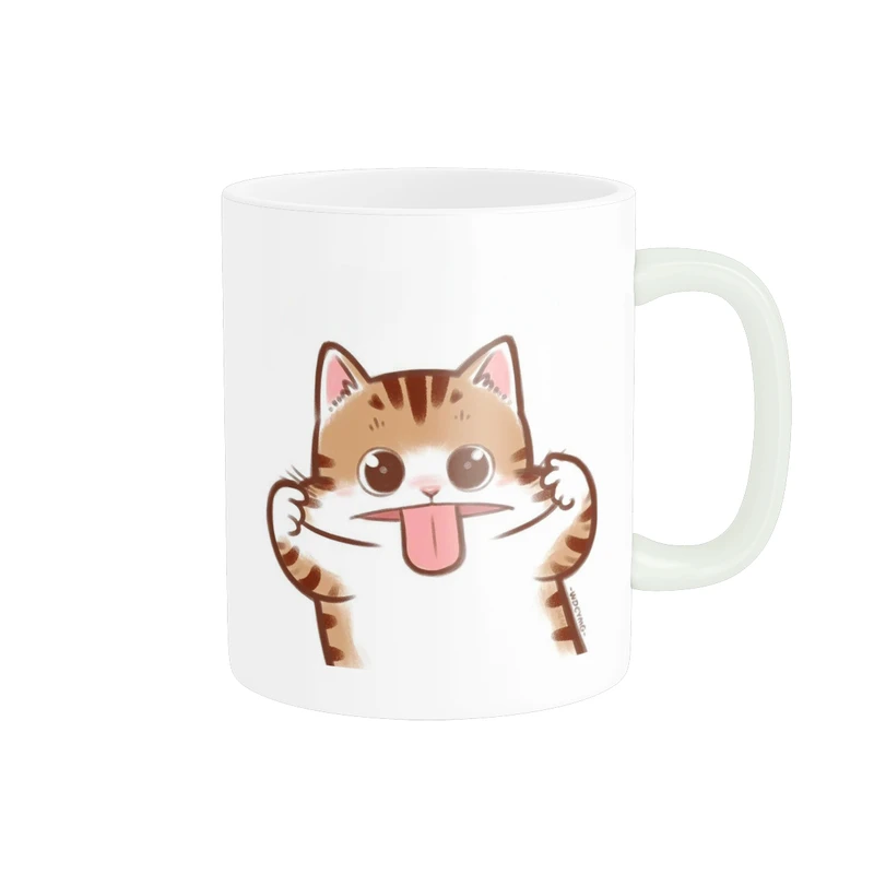 ماگ پاد آفرین مدل فانتزی طرح کارتونی گربه بامزه خسته کیوت کد p11869