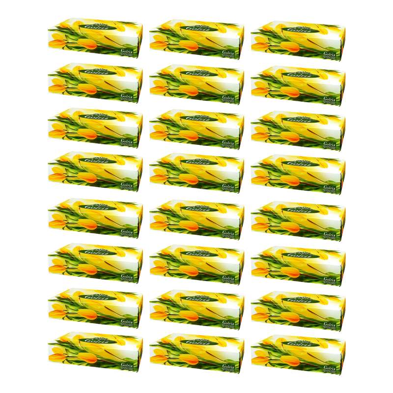 دستمال کاغذی 100 برگ گلریز مدل لاله طلایی مجموعه 24 عددی