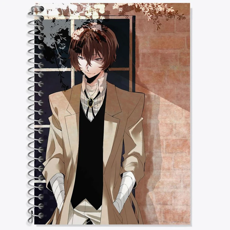 دفتر زبان 50 برگ خندالو مدل دو خط طرح دازای اوسامو انیمه سگ های ولگرد بانگو کد 13683