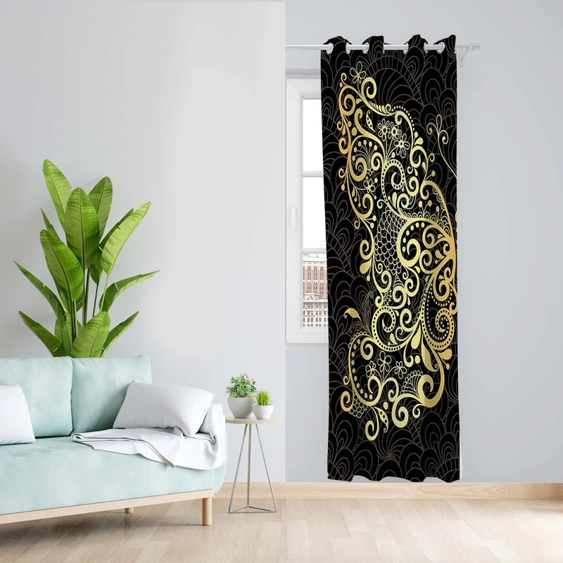  پرده طرح نقش نگار 2 مدل مخمل پانچی کد 1486 z سایز 140x200 سانتی متر