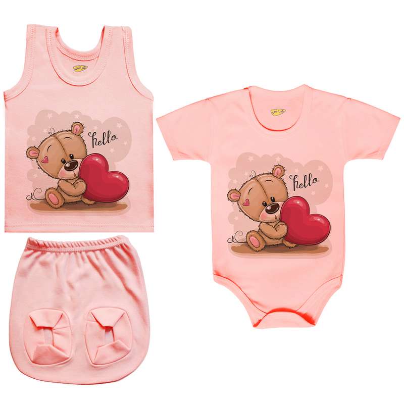 ست 3 تکه لباس نوزادی کارانس مدل PRSZS-3260