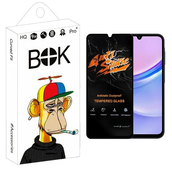 محافظ صفحه نمایش بوک مدل Carbon Antistatic مناسب برای گوشی موبایل سامسونگ Galaxy A15 4G / A15 5G / A25 5G / M34 5G / F34