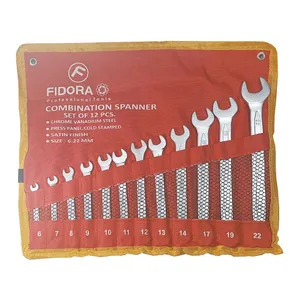 آچار یکسر تخت یکسر رینگی فیدورا مدل FI-00819 مجموعه 12 عددی