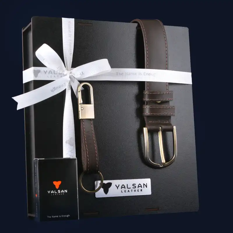 ست هدیه مردانه چرم یلسان مدل کایا کد KIYA-063-GS