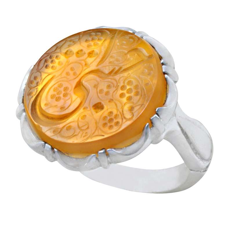 انگشتر نقره مردانه مدل عقیق خطی کد 2k