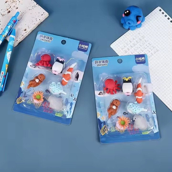 پاک کن مدل حیوانات دریایی بسته 7 عددی