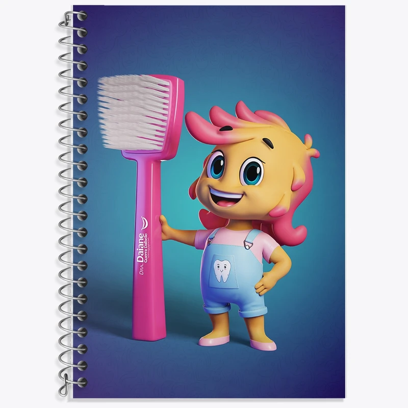 دفتر زبان 50 برگ خندالو مدل سه خط طرح دندان و دندان پزشکی کودکانه کد F966