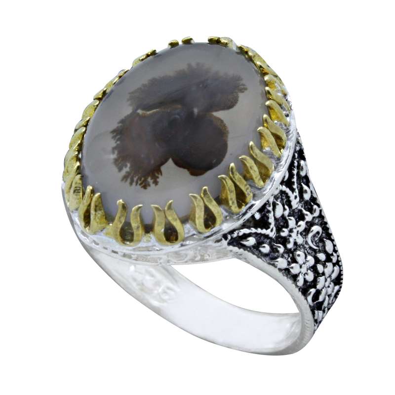 انگشتر نقره مردانه مدل شجر کد e27