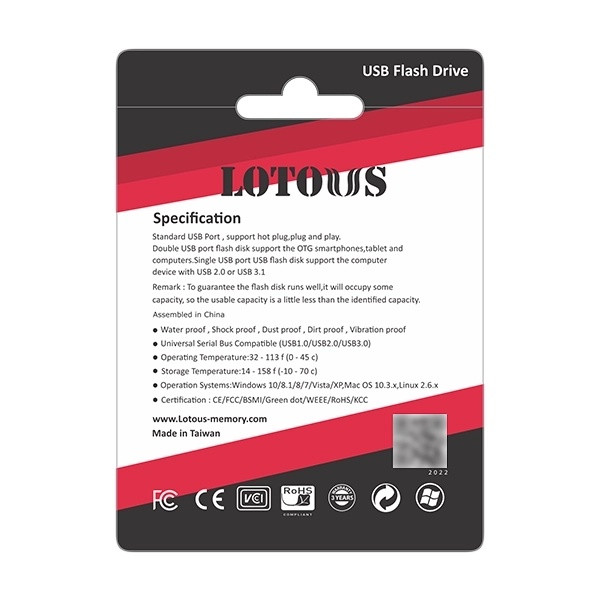 فلش مموری لوتوس مدل L-820 ظرفیت 64گیگابایت بارابط  USB2.0