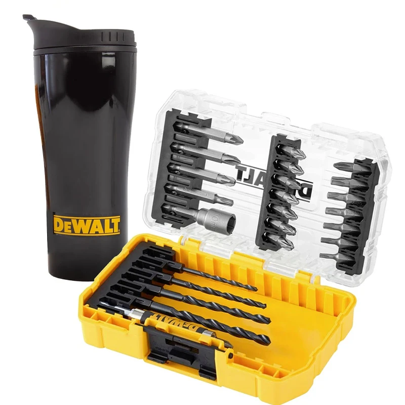 مته و سرپیچ گوشتی دیوالت مدل فوق حرفه ای کد DT70707 مجموعه 25 عددی به همراه تراول ماگ