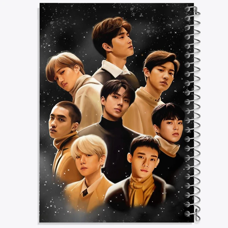 دفتر مشق 50 برگ خندالو مدل گروه موسیقی اکسو EXO کد 2827