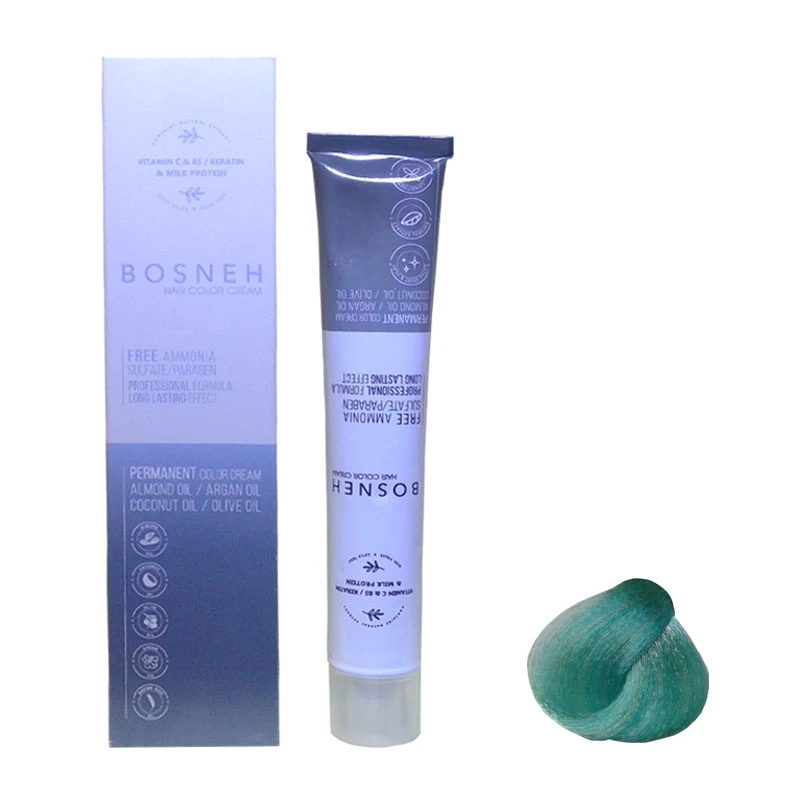 رنگ مو بوسنه مدل FREE AMMONIA شماره 11.011 حجم 100 میلی لیتر رنگ سبز آبی