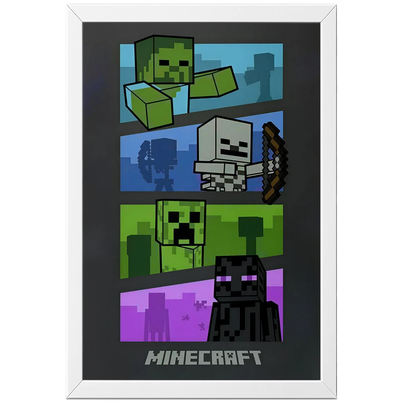 تابلو بکلیت طرح گیمینگ ماینکرفت Minecraft مدل W-po2043 فریم سفید