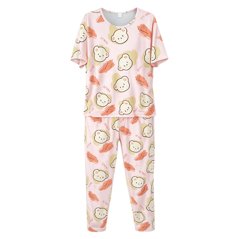 ست تی‌شرت آستین کوتاه و شلوار راحتی زنانه مدل عروسکی ۰۳