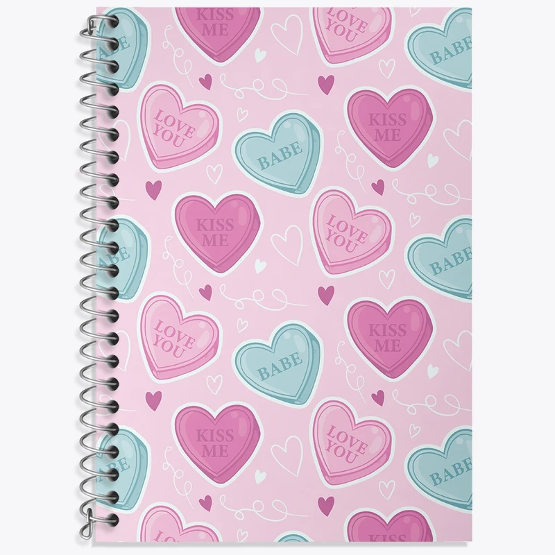 دفتر زبان 50 برگ خندالو مدل سه خط طرح عاشقانه کد N375