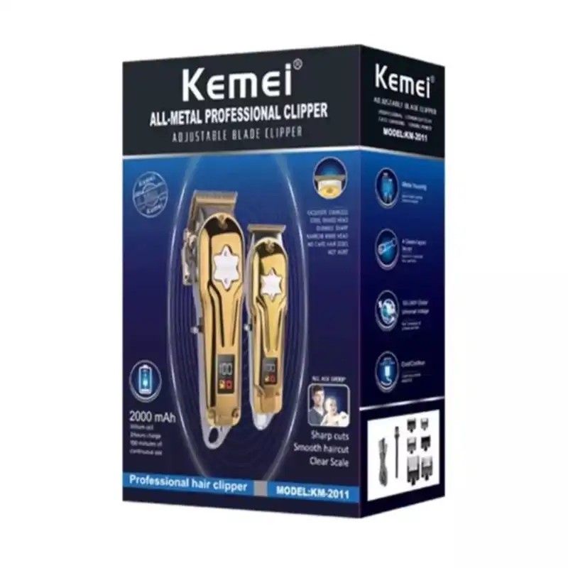 ست ماشین اصلاح موی سر و صورت کیمی مدل KM-2011 بسته دو عددی