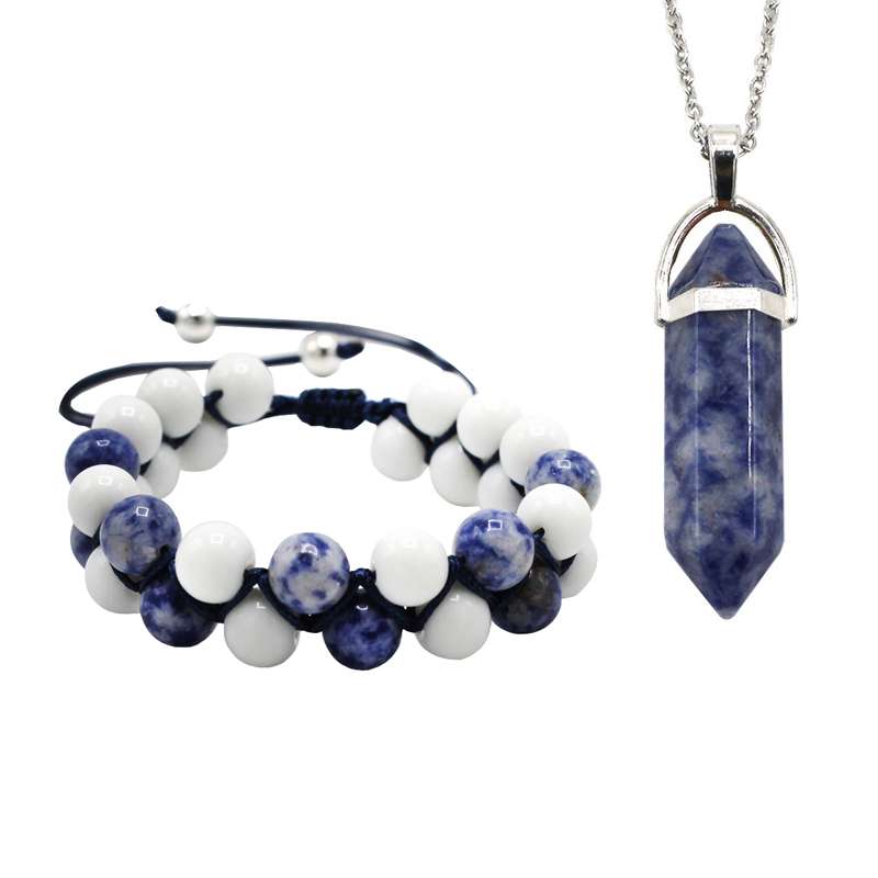 نیم ست زنانه مدل سنگ سودالیت نیم ست زنانه مدل سنگ سودالیت