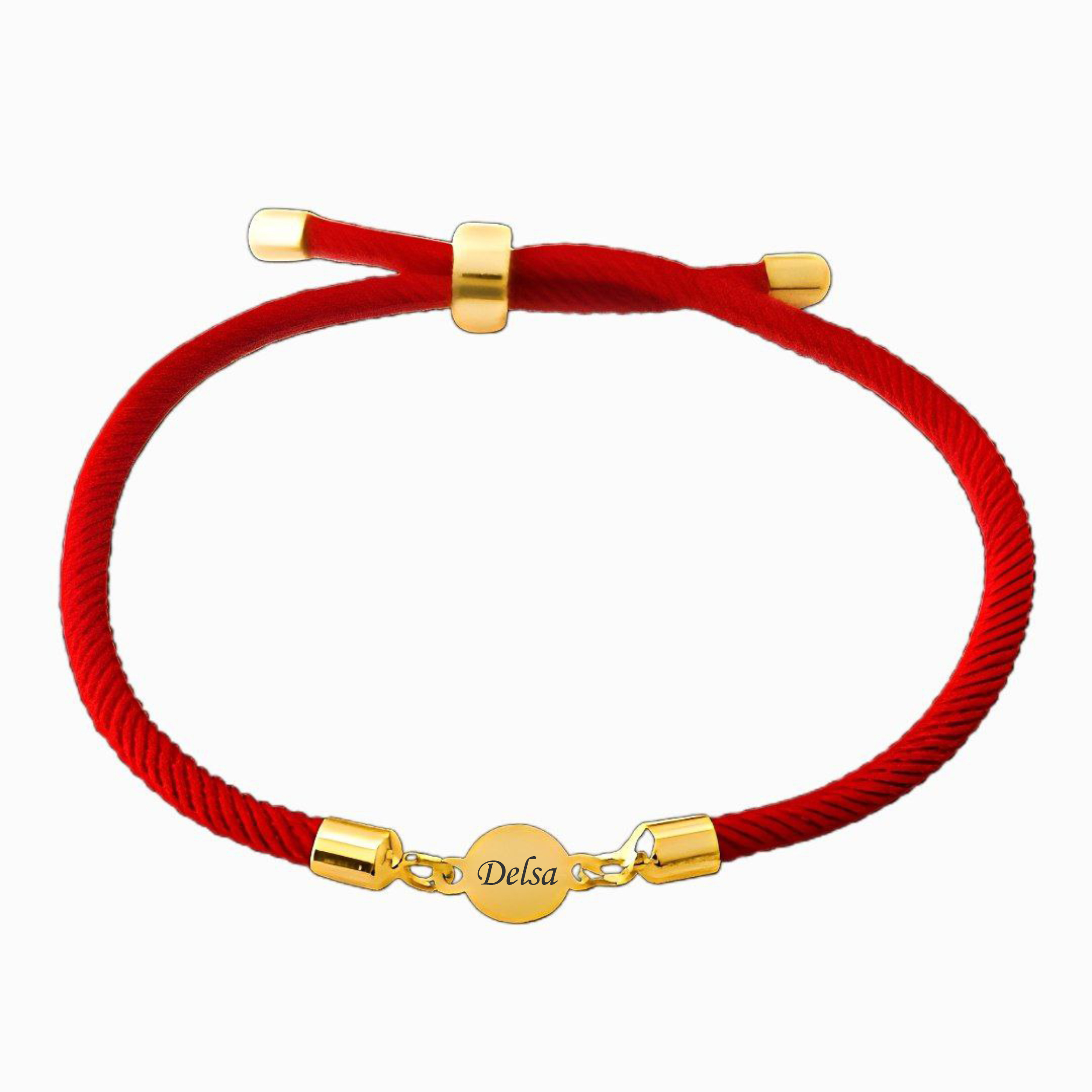 دستبند طلا 18 عیار دخترانه لیردا مدل اسم دلسا کد 1237