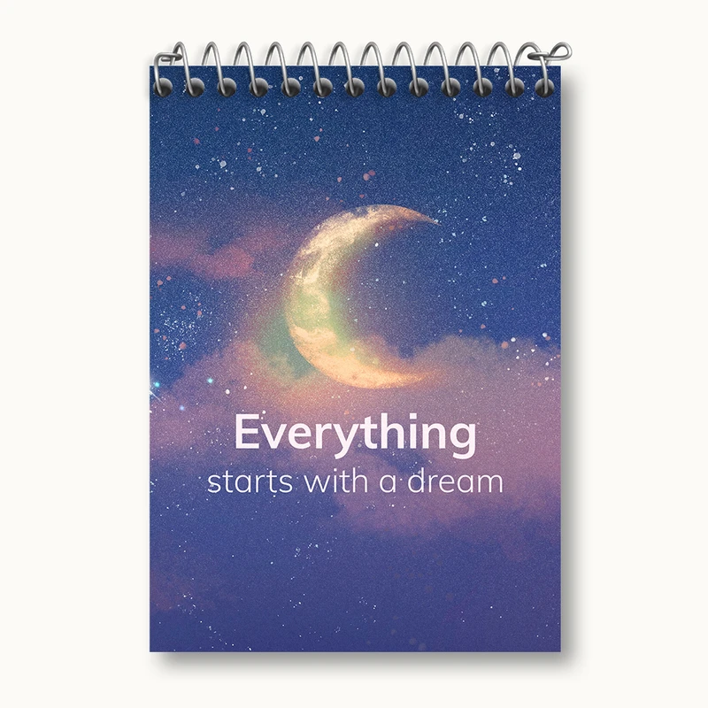 دفتر یادداشت 50 برگ خندالو طرح Everything Starts With A Dream کد N2332