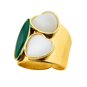 انگشتر زنانه گالری عزیزی مدل چند سنگ کد 14840