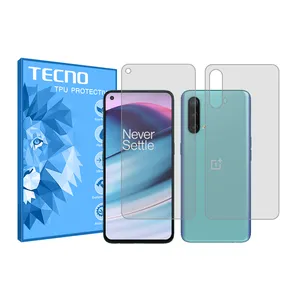 Tecno HyGEL model Transparent screen protector suitable for OnePlus Nord CE 5G mobile phone along with the back of the phone