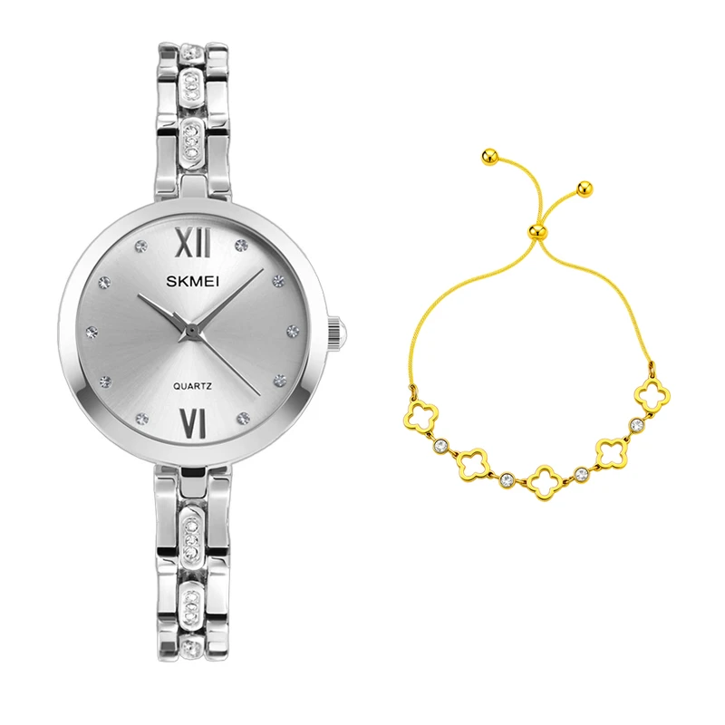 ساعت مچی عقربه‌ای کوارتز زنانه اسکمی مدل 1225SI به همراه دستبند