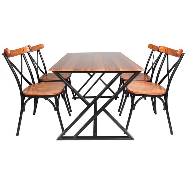  میز و صندلی ناهارخوری چهار نفره مدل تونت لهستانی پایه فلزی XWA