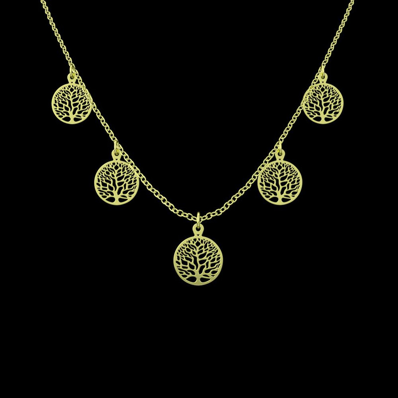 گردنبند طلا 18 عیار زنانه مدوپد مدل درخت کد RNA11354