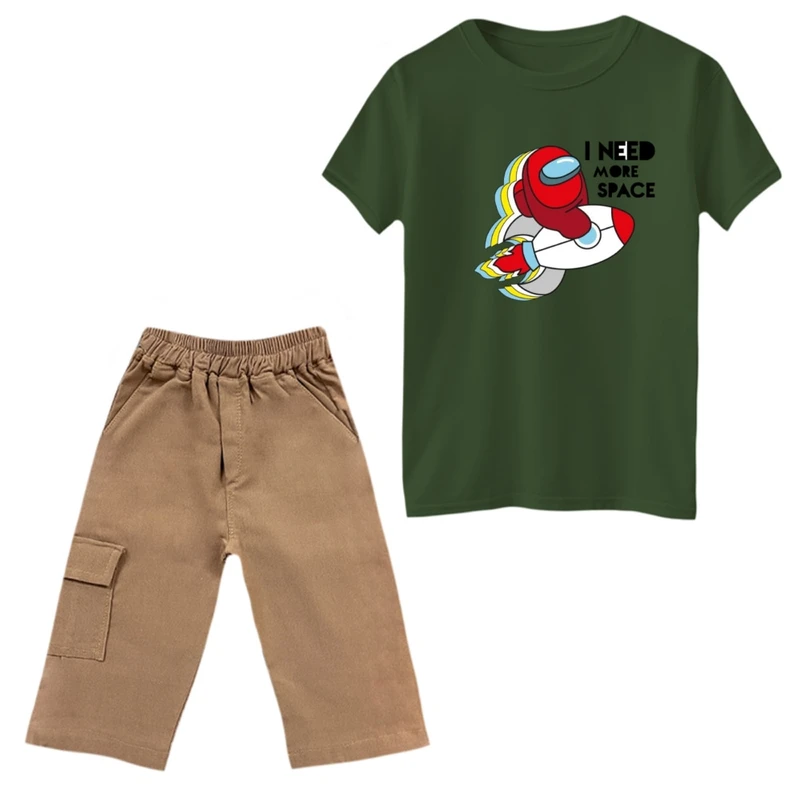 ست تی‌شرت و شلوارک پسرانه مدل امانگ آس کد 3