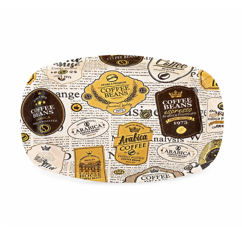 سینی بدون دسته مهروز مدل 6651 Coffee سایز 17×26 سانتی متر