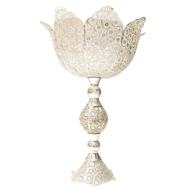 میوه خوری ملیله کاری مدل با شکوه طرح گل کد 5336