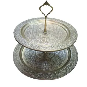 شیرینی خوری برنجی طرح گل