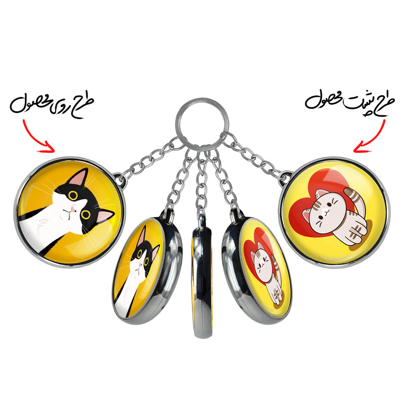 جاکلیدی خندالو طرح گربه Cat مدل دوطرفه کد 2330123306