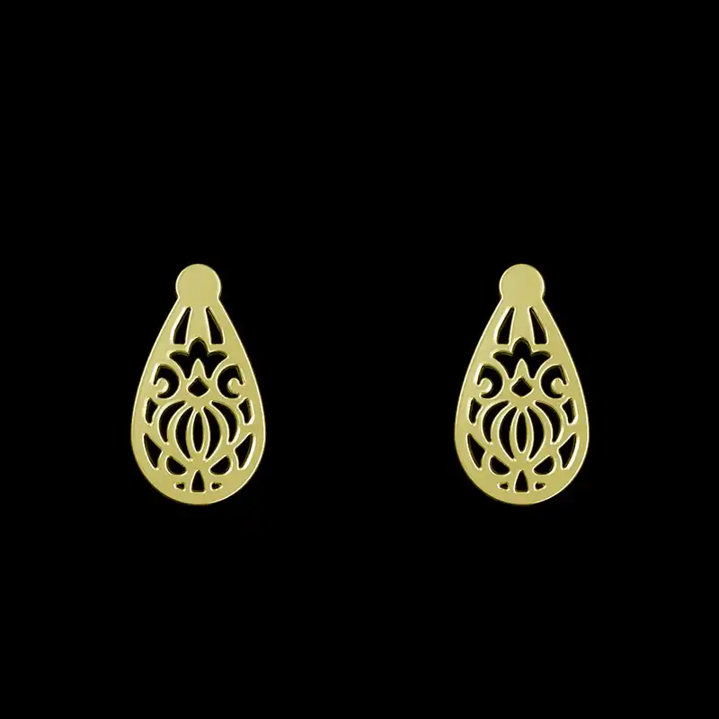 گوشواره طلا 18 عیار زنانه مدوپد مدل هندسی کد GA1-15191