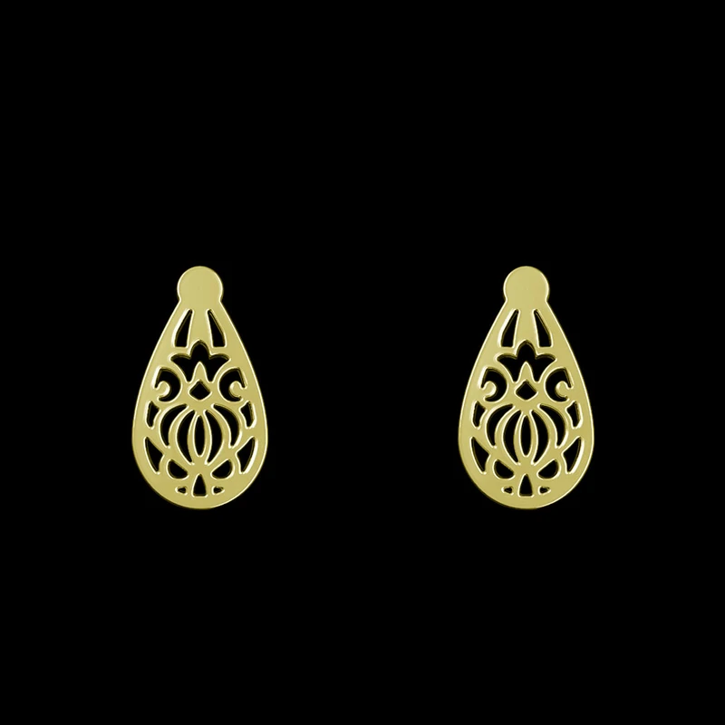 گوشواره طلا 18 عیار زنانه مدوپد مدل هندسی کد GA1-15191