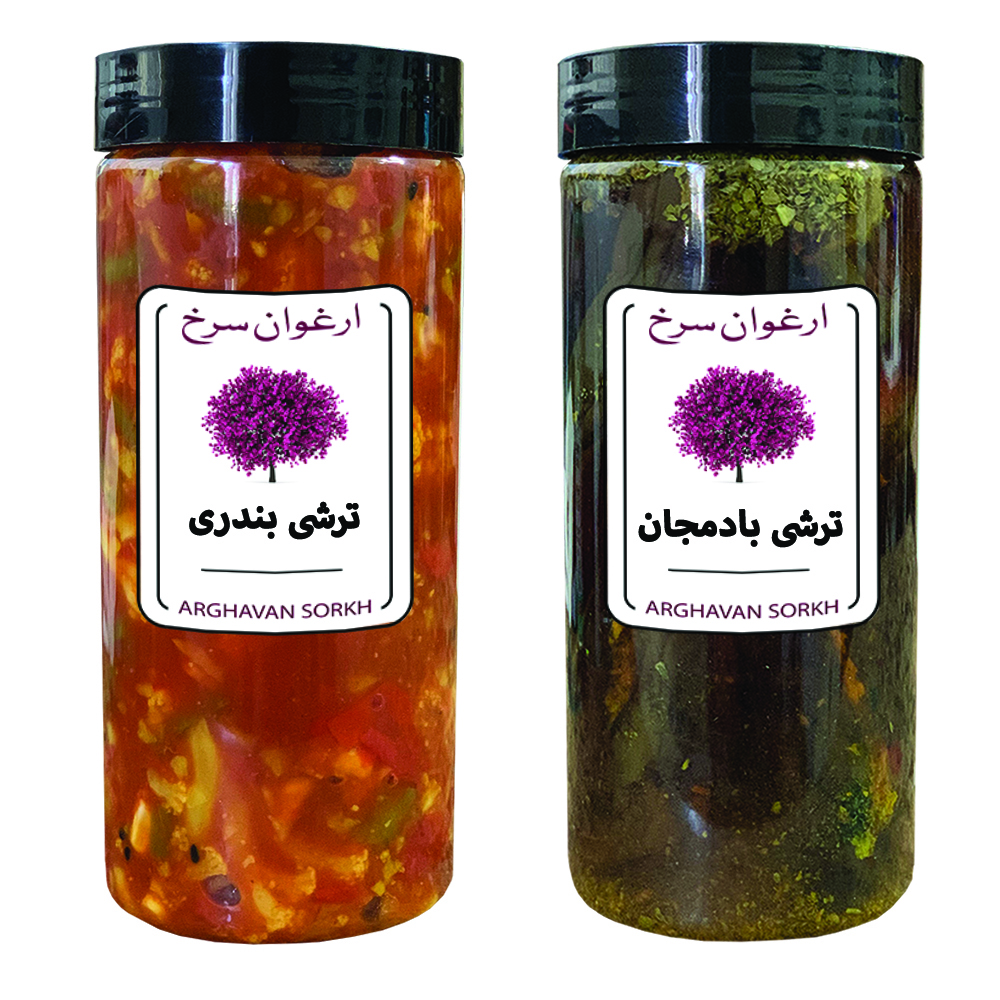 ترشی بندری و ترشی بادمجان ارغوان سرخ - 1500 گرم