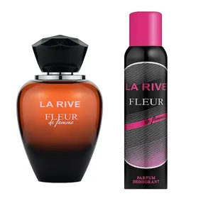 ادوپرفیوم زنانه لا ریو مدل  Fleur De Femme با رایحه گرم حجم 90 میلی لیتر به همراه اسپری خوشبو کننده بدن لا ریو مدل  Fleur De Femme با رایحه گرم حجم 150 میلی لیتر