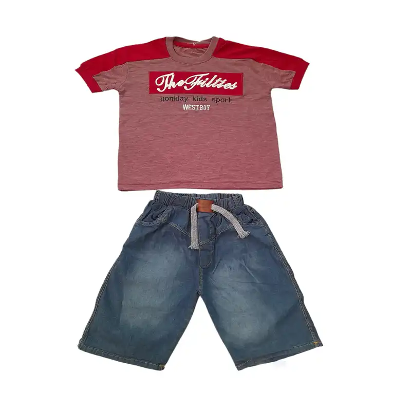 ست تی شرت و شلوارک پسرانه مدل 123