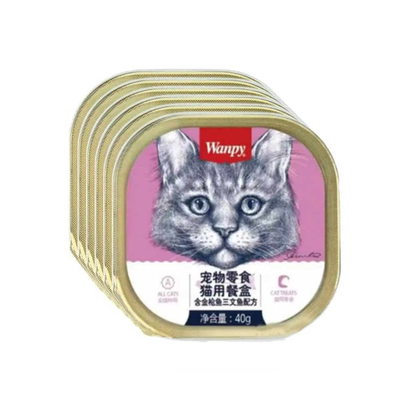 کنسرو غذای گربه بالغ ونپی مدل سفارش چین بافت موس با طعم ماهی تن و سالمون وزن 40 گرم بسته 6 عددی