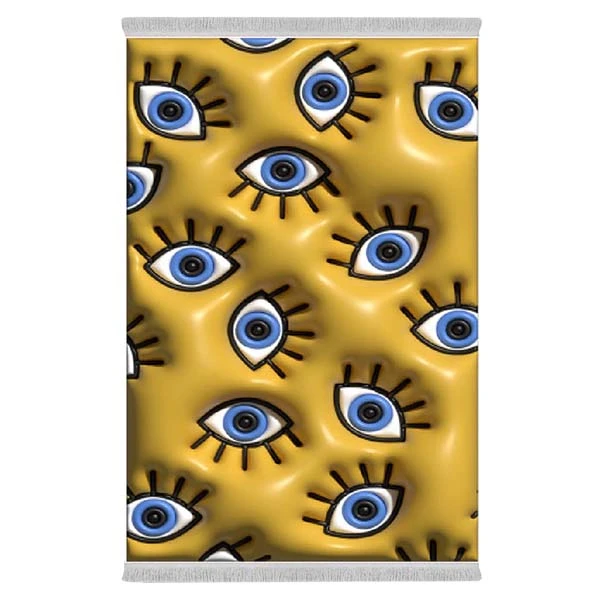 فرش پارچه‌ای دفه مدل فرشینه طرح فانتزی کد 8048