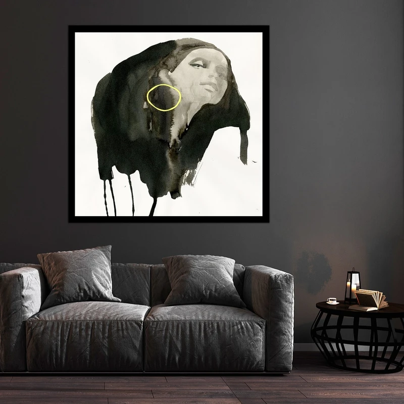 تابلو بکلیت طرح نقاشی آبرنگی چهره مدل قاب شاسی B-S10304