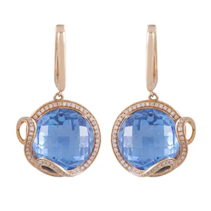 گوشواره طلا 18 عیار زنانه جواهری گاندی مدل 15697