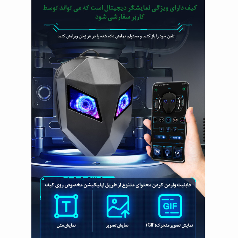 کوله پشتی موتورسواری مدل EYE LED کد S1