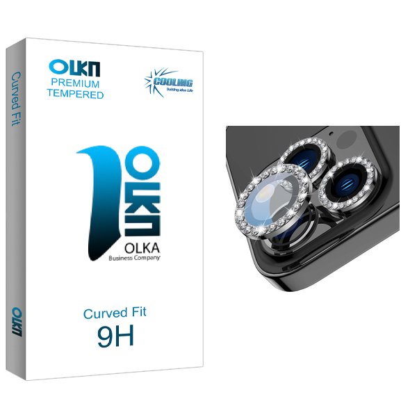 محافظ لنز دوربین کولینگ مدل Olka رینگی نگین دار مناسب برای گوشی موبایل اپل iPhone 14 Pro / 14 Pro Max / 15 Pro / 15 Pro Max