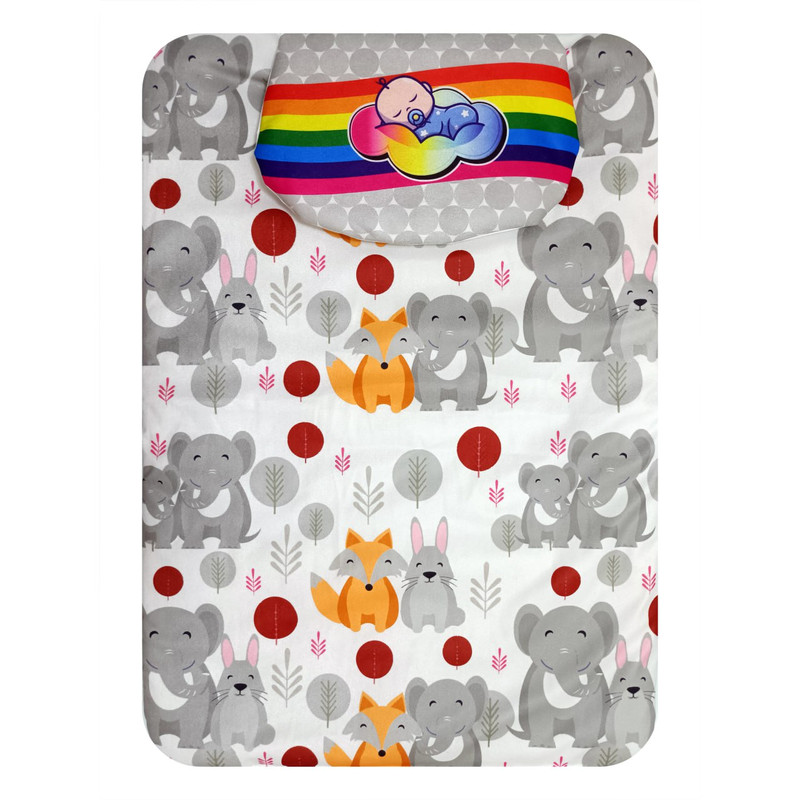 زیرانداز تعویض کودک طرح فیل و روباه