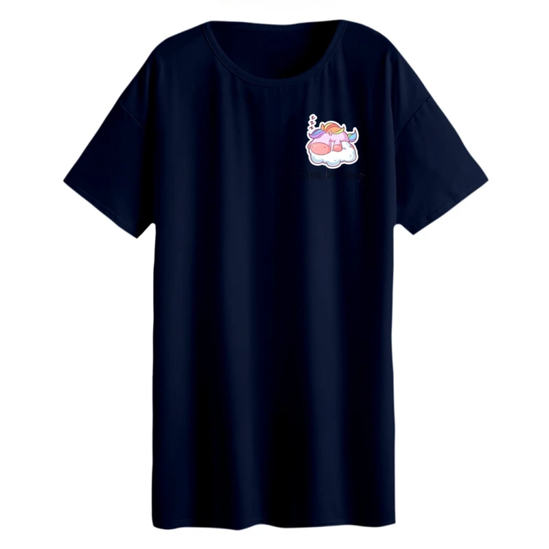 تی شرت لانگ زنانه مدل یونیکورن کد ۲