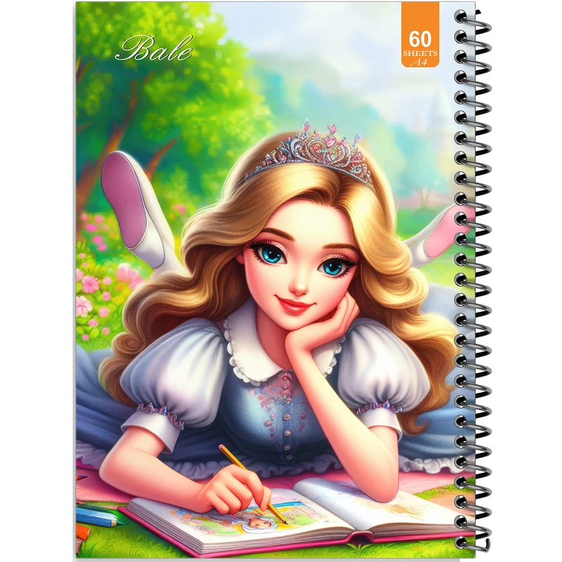 دفتر نقاشی 60 برگ انتشارات بله طرح فانتزی دختر نقاش کد A4-O84