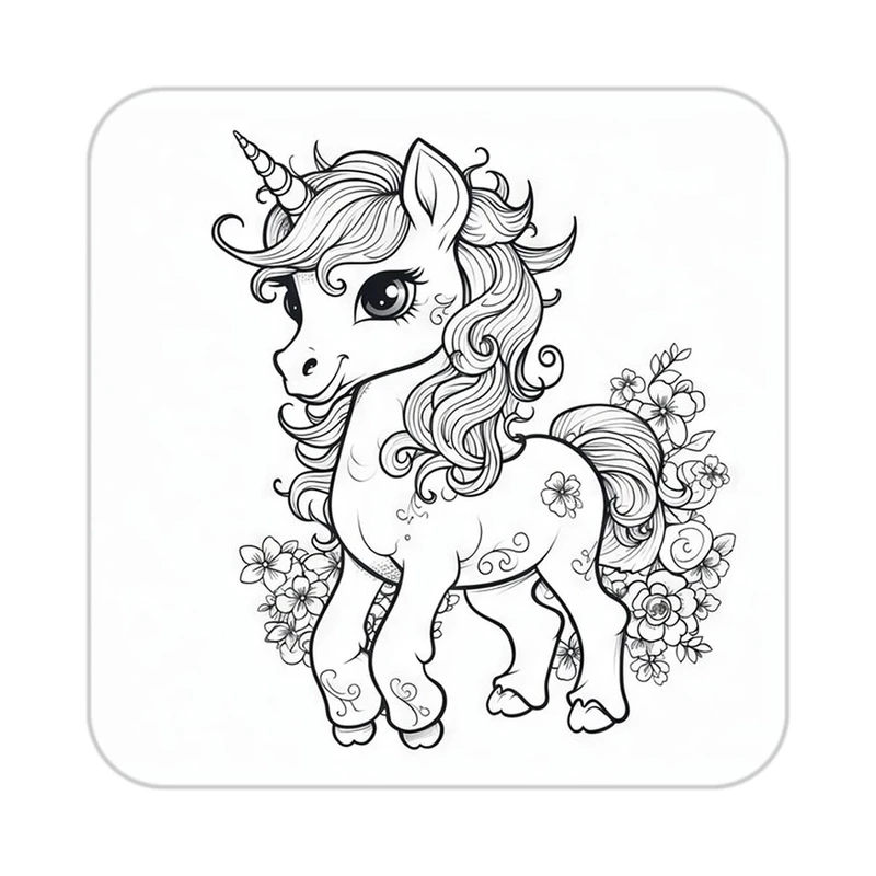 زیر لیوانی کاکتی طرح اسب تک شاخ و یونیکورن مدل mp32028