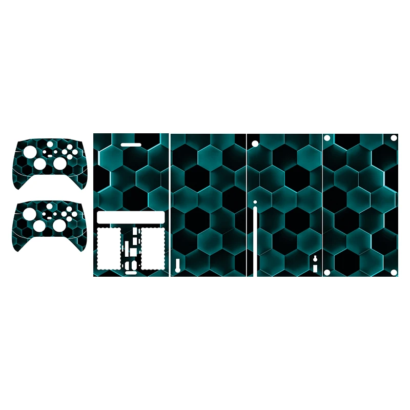 برچسب کنسول بازی Xbox series x طرح polygon 05 مجموعه 5 عددی